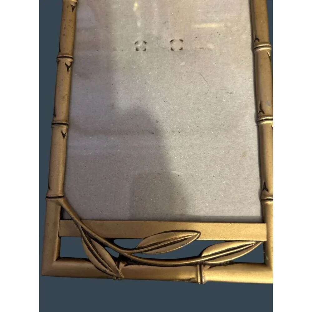 ELSA L, Inc. Gold Bamboo-Style Picture Frame With Leaf Detail & Easel Backing